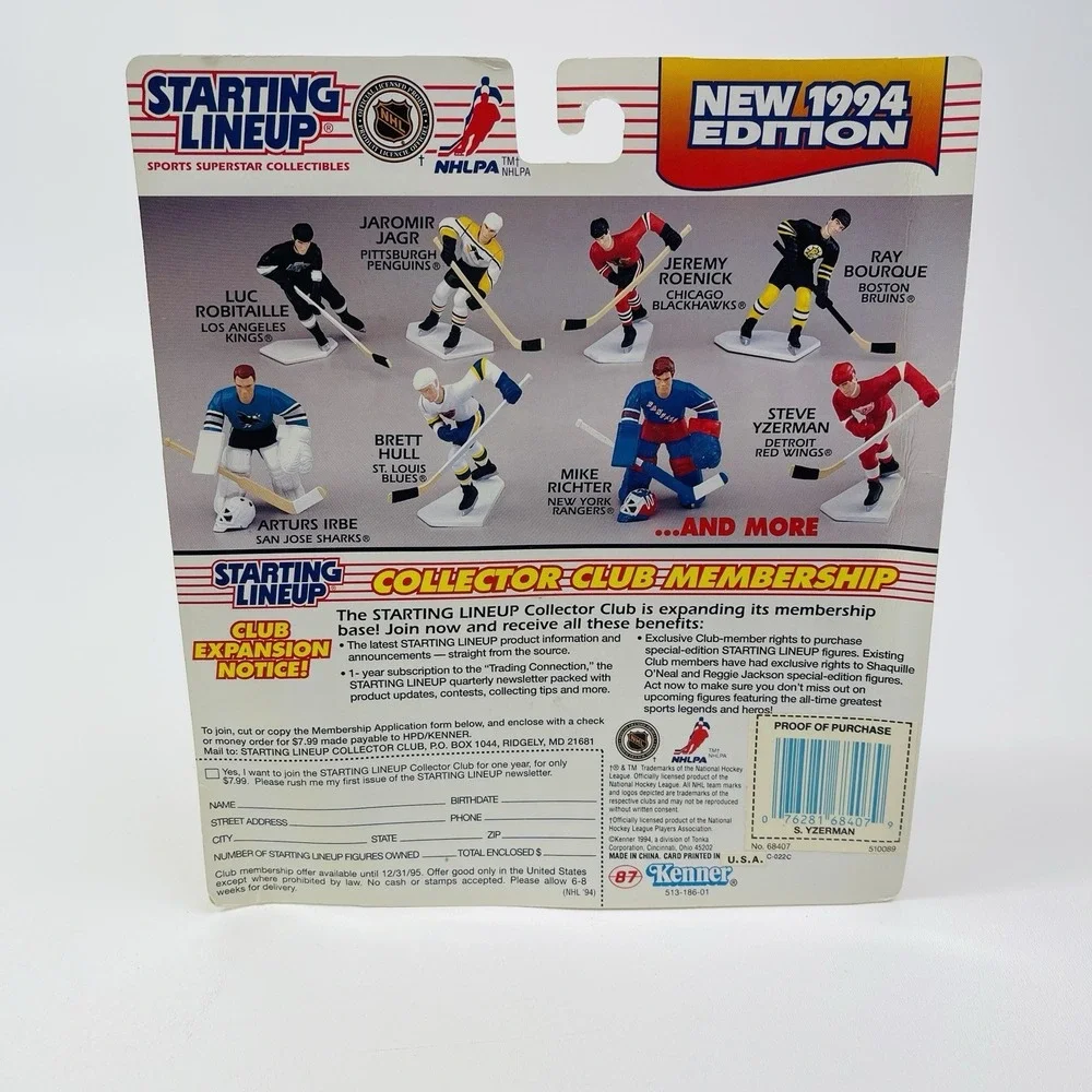 1994 NHL Hockey Steve Yzerman Red Wings Starting Lineup Figure W Card